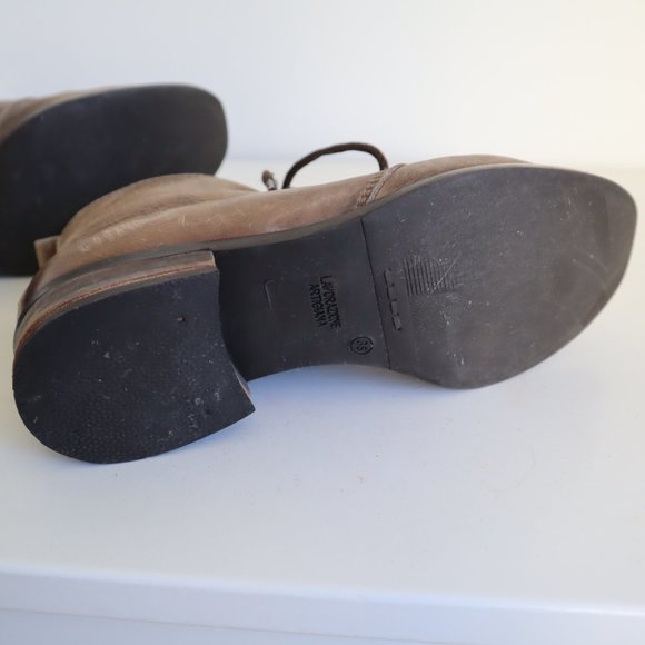 Lavorazione Artigiana Brown Leather Lace-Up Desert Ankle Boots, Size 6 - Picture 11 of 15